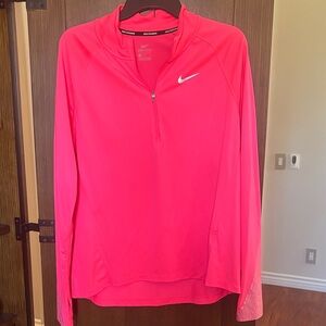Nike Women's Bright Pink Quarter-Zip Sweatshirt